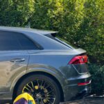 Car outside showing paint correction